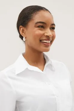 Next Long Sleeve Cotton Formal Shirt With Pocket -Women's Shirts & Blouses Sales C28 594s4