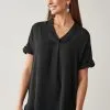 Next Overhead Longline Short Sleeve V-Neck Blouse