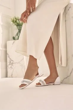 Next Ivory White Ivory White Forever Comfort Wedding Peep Toe Sparkle Knot Bridal Shoes