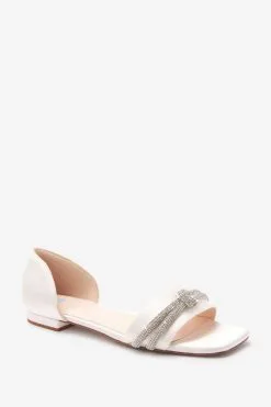 Next Ivory White Ivory White Forever Comfort Wedding Peep Toe Sparkle Knot Bridal Shoes -Women's Shirts & Blouses Sales C31 633s3