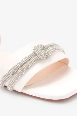 Next Ivory White Ivory White Forever Comfort Wedding Peep Toe Sparkle Knot Bridal Shoes -Women's Shirts & Blouses Sales C31 633s5