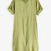 Next Green Midi Shirt Summer Dress With Linen 1 Next Green Midi Shirt Summer Dress With Linen -Women's Shirts & Blouses Sales C35 766s