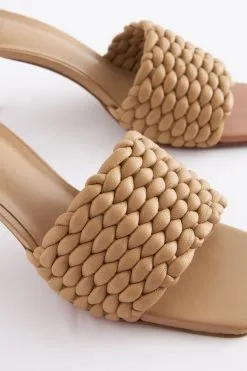 Next Signature Leather Padded Weave Mules -Women's Shirts & Blouses Sales C35772s4