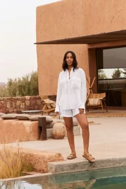 Next 100% Linen Long Sleeve Curved Hem Shirt -Women's Shirts & Blouses Sales C36 665s5