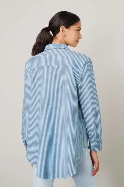 Next Blue Oversized Cotton Shirt -Women's Shirts & Blouses Sales C37362s3