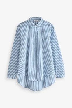 Next Blue Oversized Cotton Shirt -Women's Shirts & Blouses Sales C37362s6