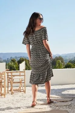 Next Off Shoulder Midi Summer Dress -Women's Shirts & Blouses Sales C43 851s3