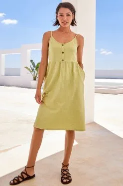 Next Button Down Cotton Cami Summer Dress