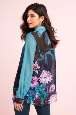 Next Long Sleeve Print Sheer Shirt -Women's Shirts & Blouses Sales C46 106s3