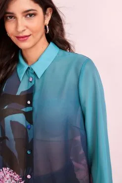 Next Long Sleeve Print Sheer Shirt -Women's Shirts & Blouses Sales C46 106s4