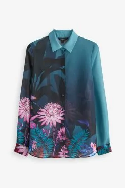 Next Long Sleeve Print Sheer Shirt -Women's Shirts & Blouses Sales C46 106s5