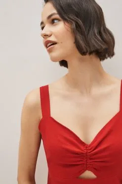 Next Linen Mix Slim Midi Dress -Women's Shirts & Blouses Sales C46283s3