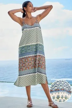 Next Racer Back V-Neck Midi Slip Summer Dress