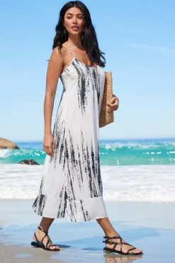 Next Racer Back V-Neck Midi Slip Summer Dress -Women's Shirts & Blouses Sales C50 852s4