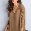 Next Raw Edge V-Neck Long Sleeve Top -Women's Shirts & Blouses Sales C50 967s