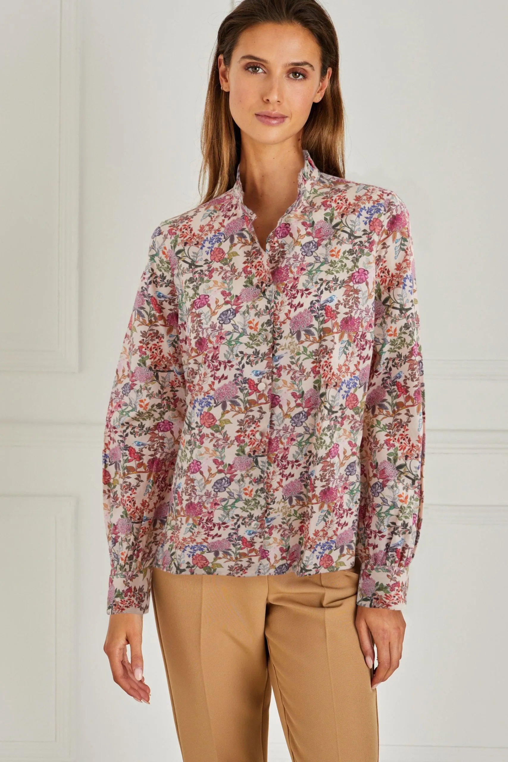 Next Long Sleeve Ruffle Neck Signature Cotton Shirt 4 Next Long Sleeve Ruffle Neck Signature Cotton Shirt - Image 2