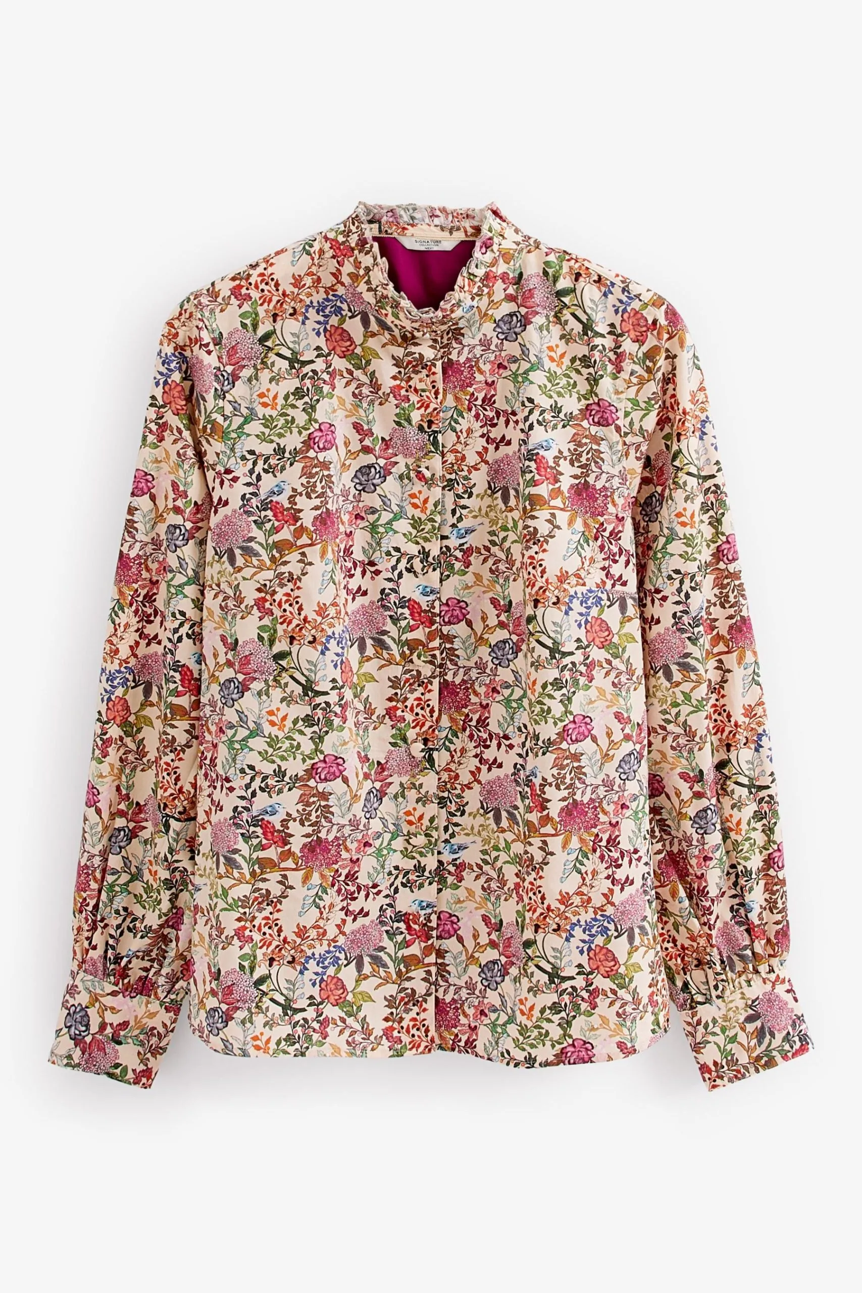 Next Long Sleeve Ruffle Neck Signature Cotton Shirt 8 Next Long Sleeve Ruffle Neck Signature Cotton Shirt - Image 6