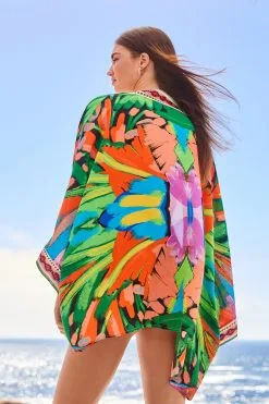 Next Bright Tropical Print Kimono -Women's Shirts & Blouses Sales C51 198s4
