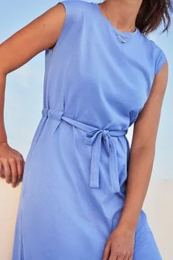 Next Short Sleeve Cotton Belted T-Shirt Midi Summer Dress 8 Next Short Sleeve Cotton Belted T-Shirt Midi Summer Dress -Women's Shirts & Blouses Sales C51 719s3