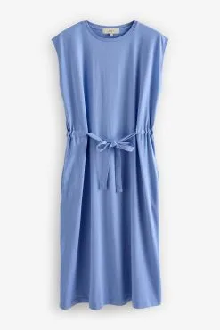 Next Short Sleeve Cotton Belted T-Shirt Midi Summer Dress 9 Next Short Sleeve Cotton Belted T-Shirt Midi Summer Dress -Women's Shirts & Blouses Sales C51 719s4