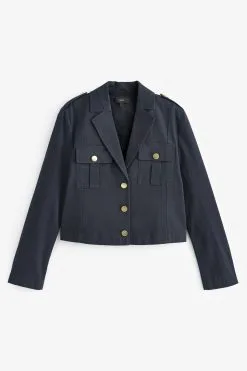 Next Navy Blue Smart Cropped Jacket 13 Next Navy Blue Smart Cropped Jacket -Women's Shirts & Blouses Sales C56 205s6