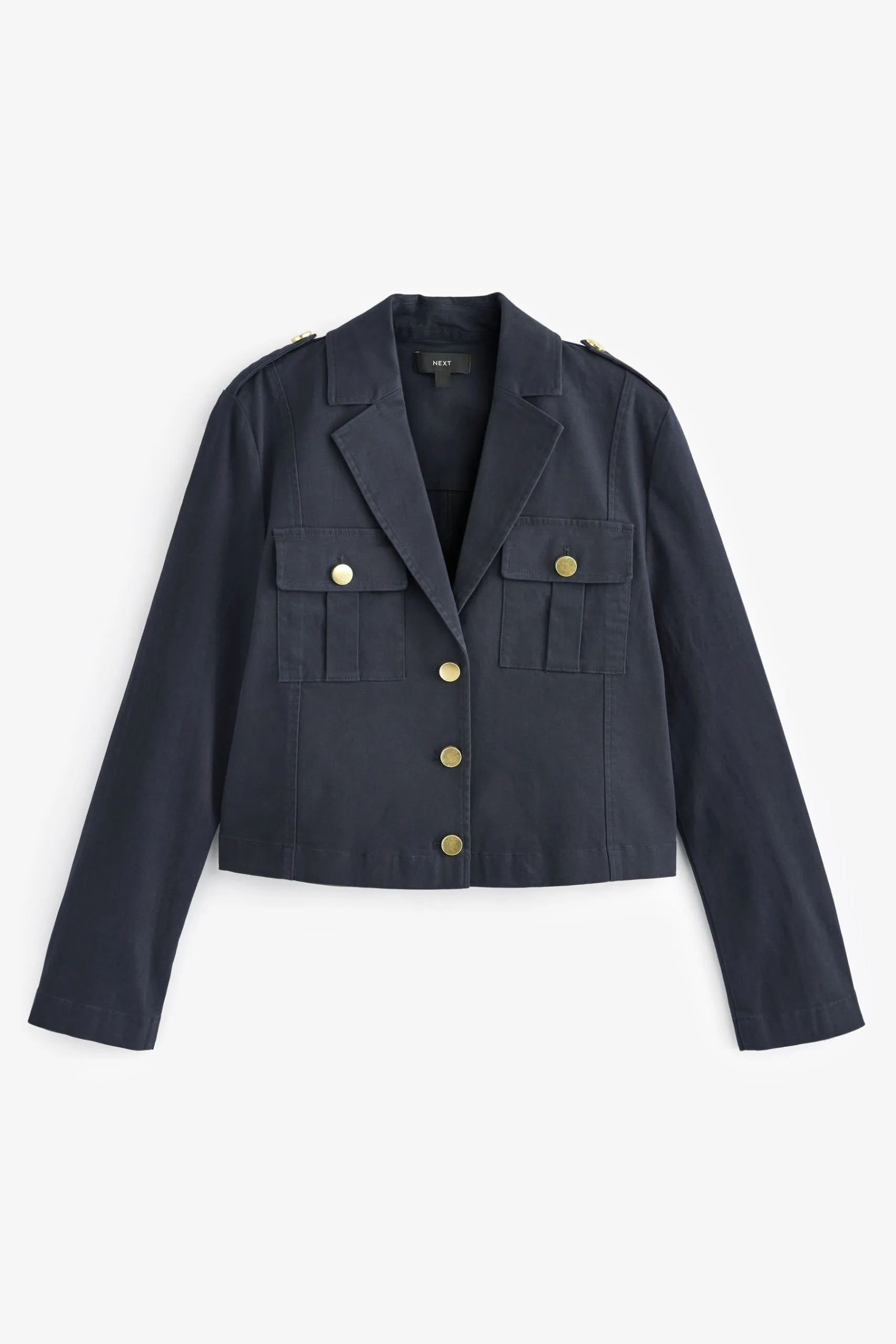 Next Navy Blue Smart Cropped Jacket 8 Next Navy Blue Smart Cropped Jacket - Image 6
