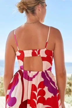 Next Tie Front Strappy Midi Dress With Linen -Women's Shirts & Blouses Sales C58 712s5