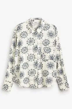 Next Blue/White Floral Long Sleeve Shirt -Women's Shirts & Blouses Sales C58 984s5