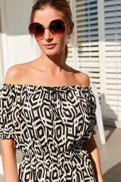 Next Puff Sleeve Bardot Playsuit -Women's Shirts & Blouses Sales C60 729s3