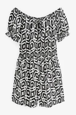 Next Puff Sleeve Bardot Playsuit -Women's Shirts & Blouses Sales C60 729s4