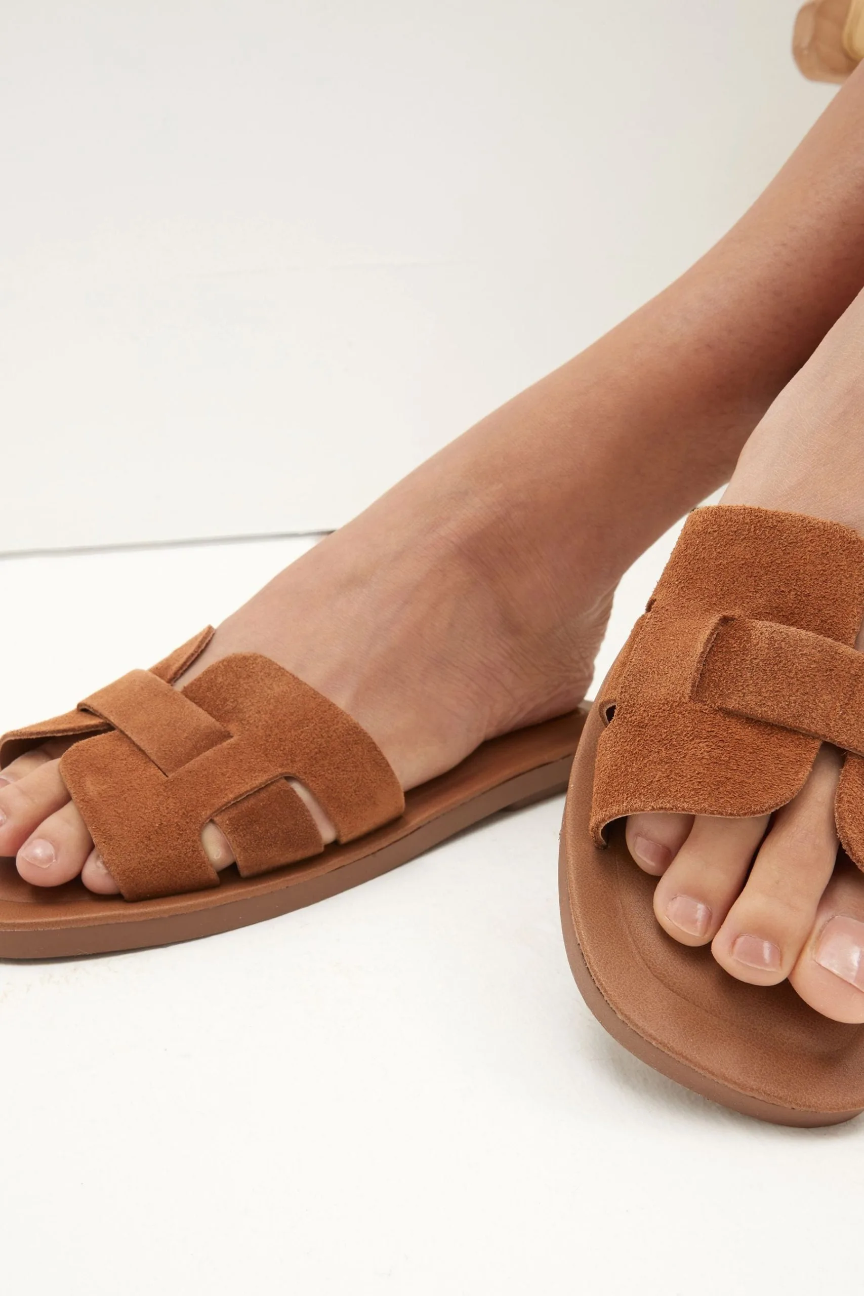 Next Forever Comfort® Leather Mule Flat Sandals 4 Next Forever Comfort® Leather Mule Flat Sandals - Image 2