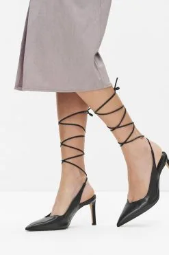 Next Signature Forever Comfort® Leather Point Toe Wrap Heel Shoes