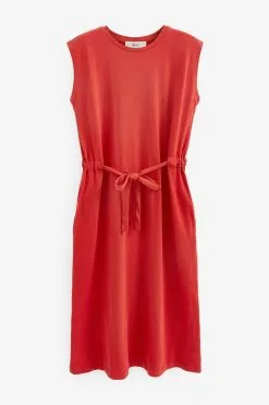 Next Short Sleeve Cotton Belted T-Shirt Midi Summer Dress -Women's Shirts & Blouses Sales C61 656s5