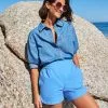 Next Mid Blue Lightweight Relaxed Denim Shirt -Women's Shirts & Blouses Sales C61 785s