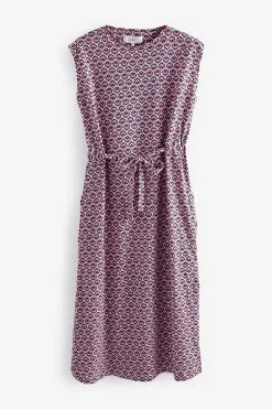 Next Short Sleeve Cotton Belted T-Shirt Midi Summer Dress -Women's Shirts & Blouses Sales C61 822s5