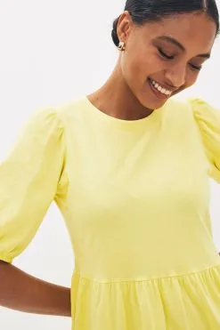 Next Cotton Round Neck Short Sleeve Tiered Mini Dress -Women's Shirts & Blouses Sales C61032s3