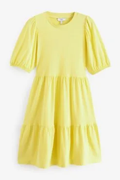 Next Cotton Round Neck Short Sleeve Tiered Mini Dress -Women's Shirts & Blouses Sales C61032s4