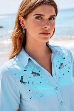 Next Broderie Detail Short Sleeve Knot Shirt 8 Next Broderie Detail Short Sleeve Knot Shirt -Women's Shirts & Blouses Sales C63 632s3