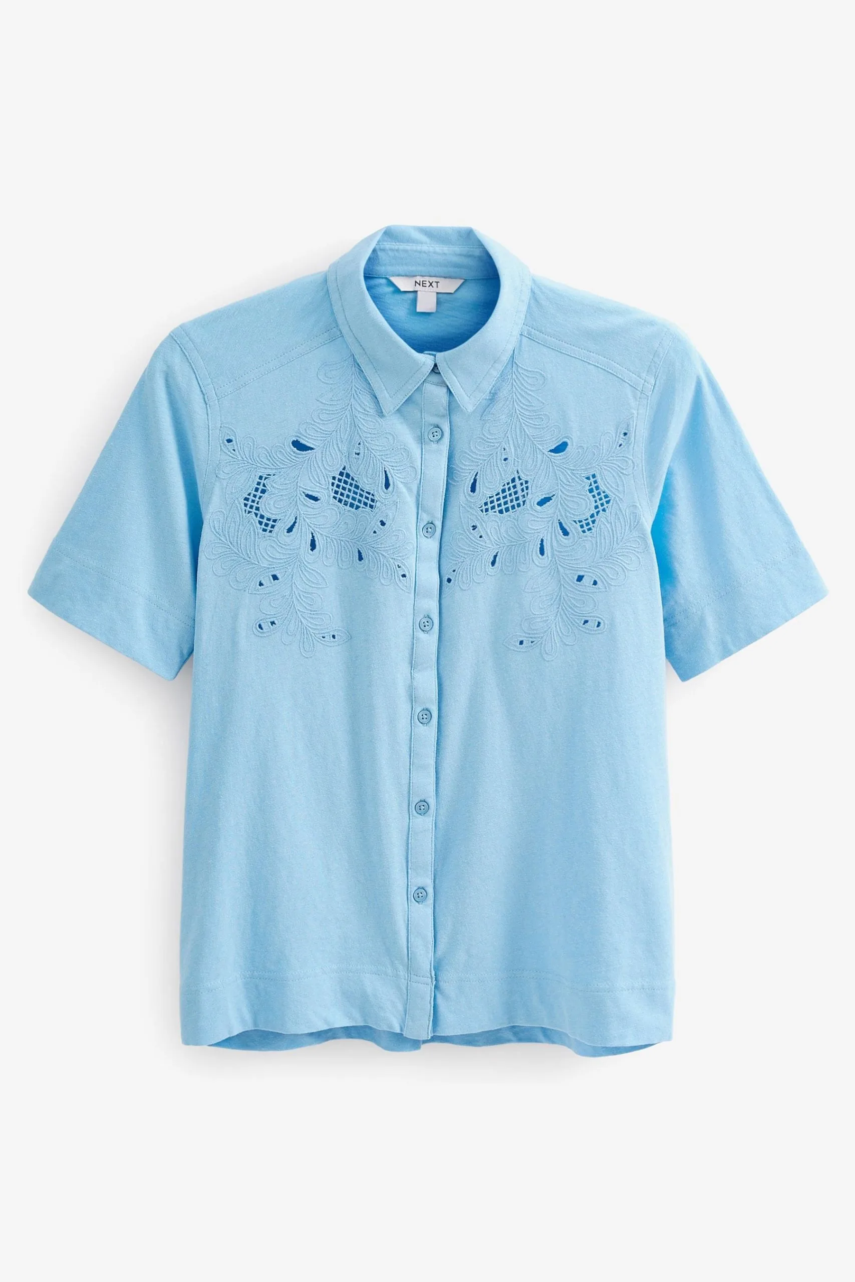 Next Broderie Detail Short Sleeve Knot Shirt 6 Next Broderie Detail Short Sleeve Knot Shirt - Image 4