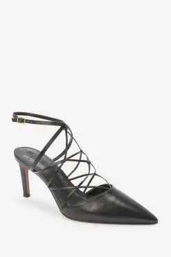 Next Black Signature Leather Caged Knot Heels -Women's Shirts & Blouses Sales C64 336s5