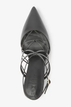 Next Black Signature Leather Caged Knot Heels -Women's Shirts & Blouses Sales C64 336s6