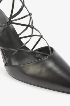 Next Black Signature Leather Caged Knot Heels -Women's Shirts & Blouses Sales C64 336s7