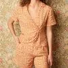 Next Morris & Co. St. James Print Orange Floral Wrap Front Short Sleeve Top 1 Next Morris & Co. St. James Print Orange Floral Wrap Front Short Sleeve Top -Women's Shirts & Blouses Sales C66 309s
