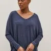 Next Raw Edge V-Neck Long Sleeve Top -Women's Shirts & Blouses Sales C66783s