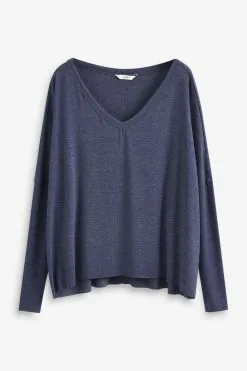Next Raw Edge V-Neck Long Sleeve Top -Women's Shirts & Blouses Sales C66783s4