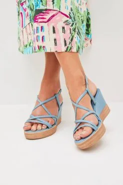 Next Forever Comfort Leather Asymmetric Strappy Wedges