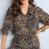 Next Animal Print Textured Long Sleeve Shirt -Women's Shirts & Blouses Sales C68 731s