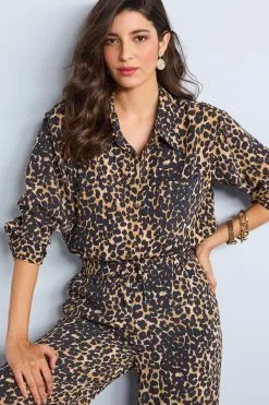 Next Animal Print Textured Long Sleeve Shirt