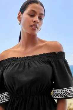 Next Off Shoulder Midi Summer Dress -Women's Shirts & Blouses Sales C70 263s3