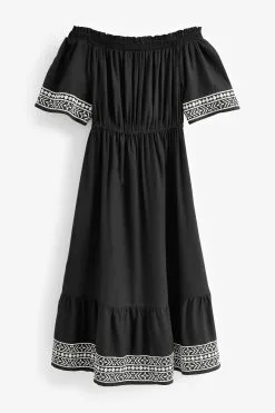 Next Off Shoulder Midi Summer Dress -Women's Shirts & Blouses Sales C70 263s5